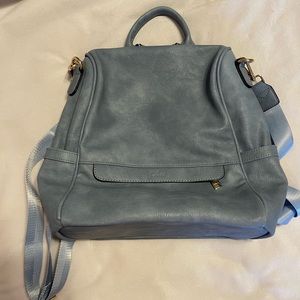 Anti Theft Travel Backpack Dusty Blue Gray EUC